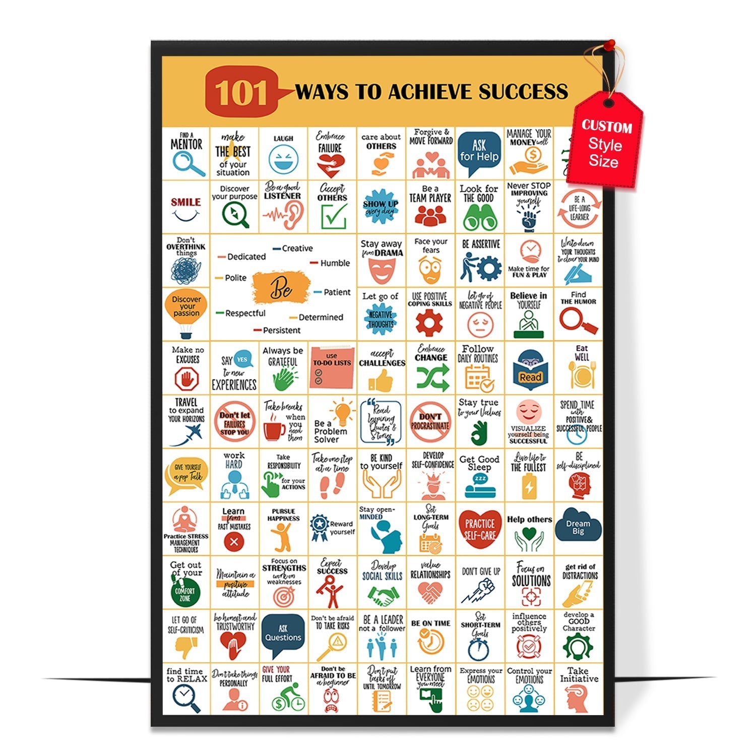 101 Ways to Achieve Success Poster