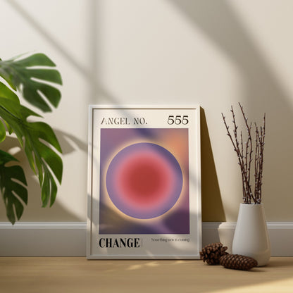 555 Change Angel Number Aura Positive Energy Poster (5)