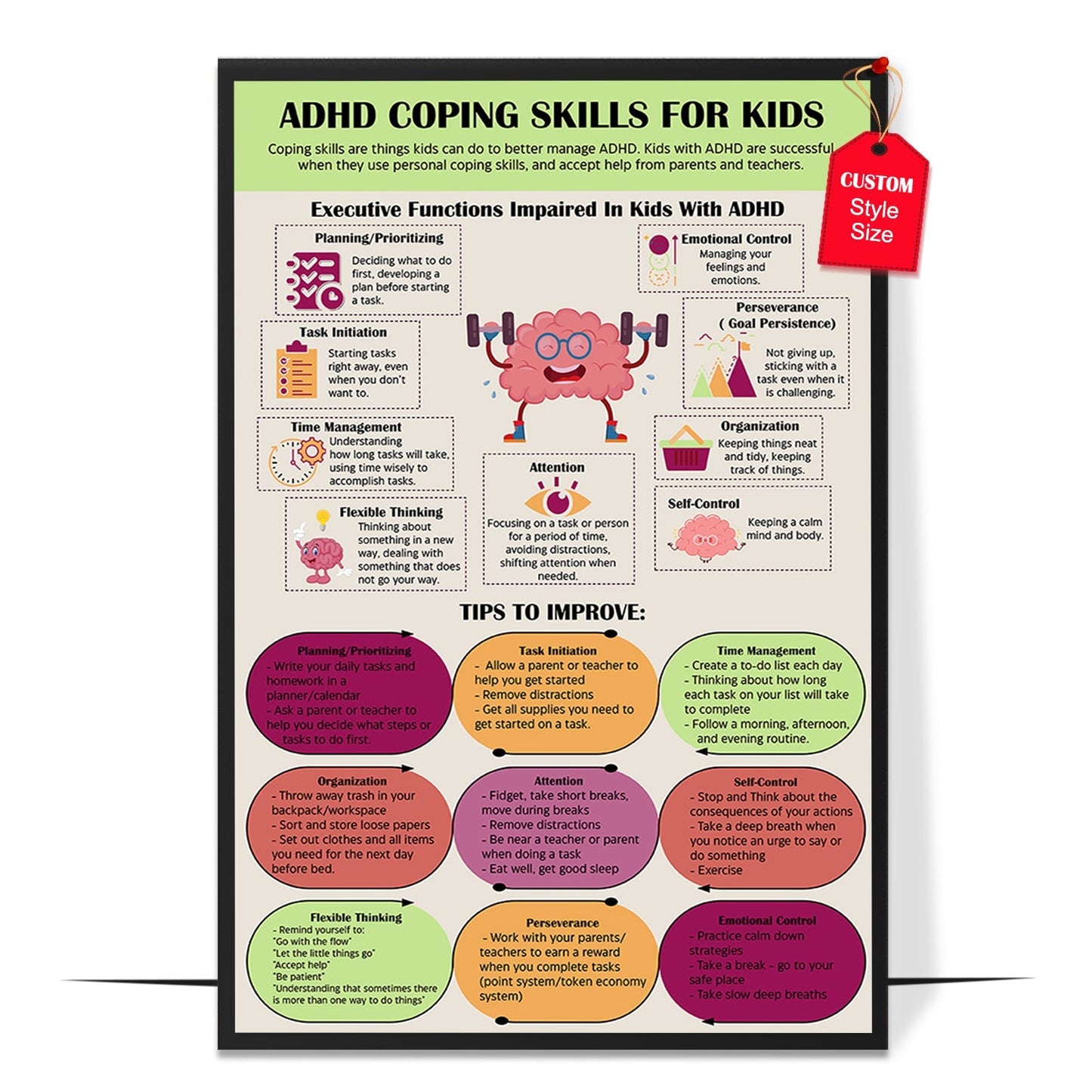 ADHD Coping Skills for Kids Poster