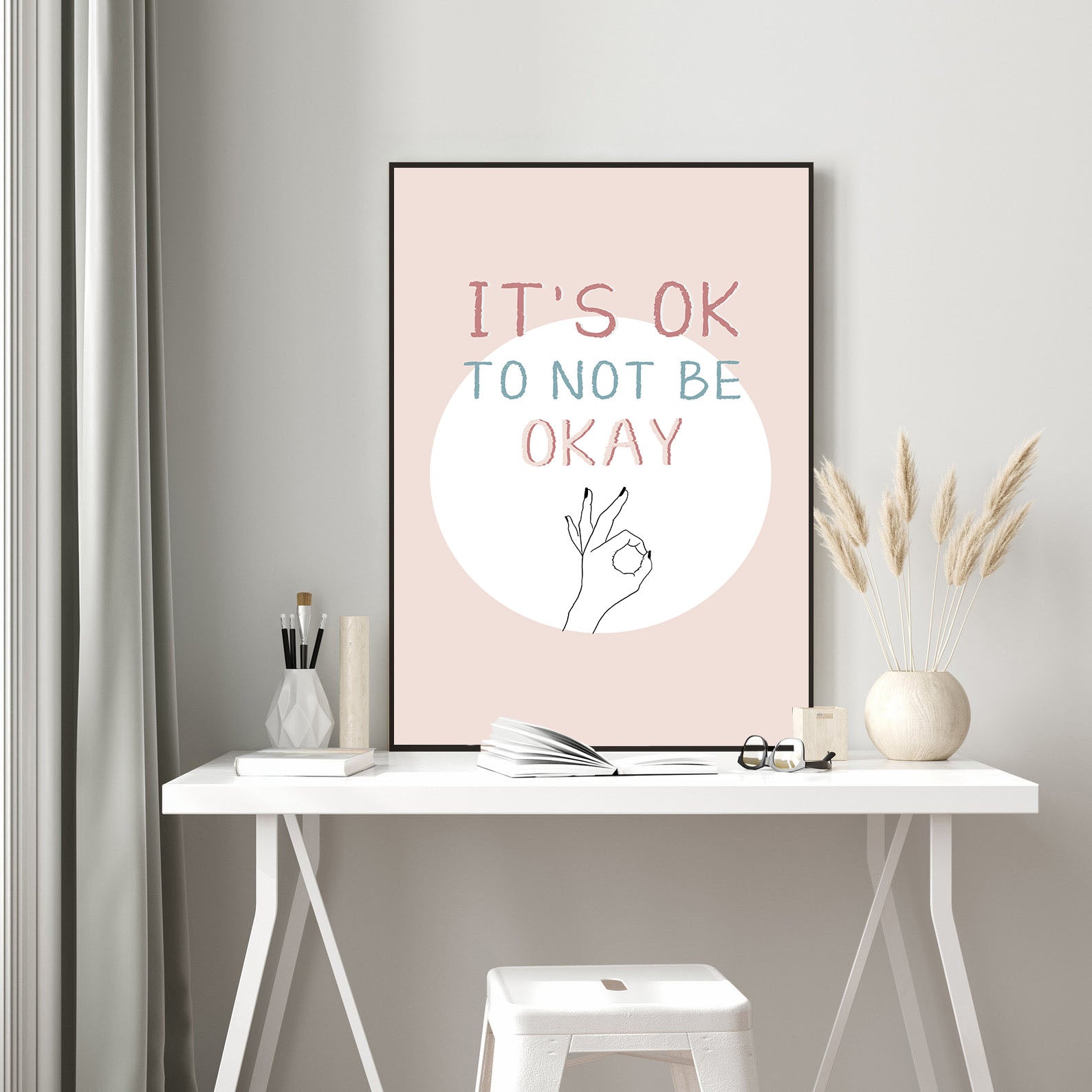 Abstract It&#8217;s Okay Positive Mental Health Poster (2)