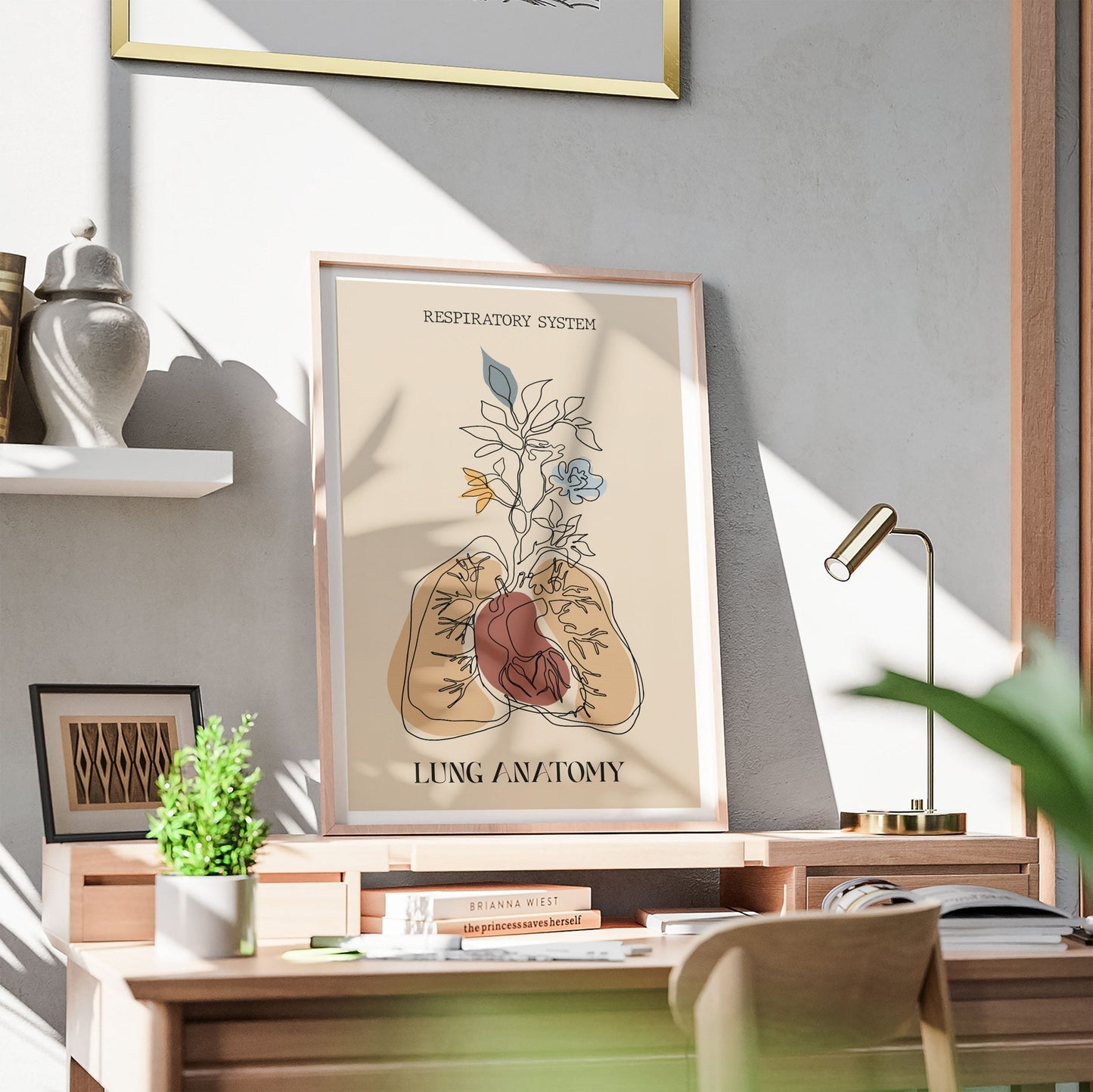 Abstract Lung Floral Anatomy Medical Line Art Poster (3)