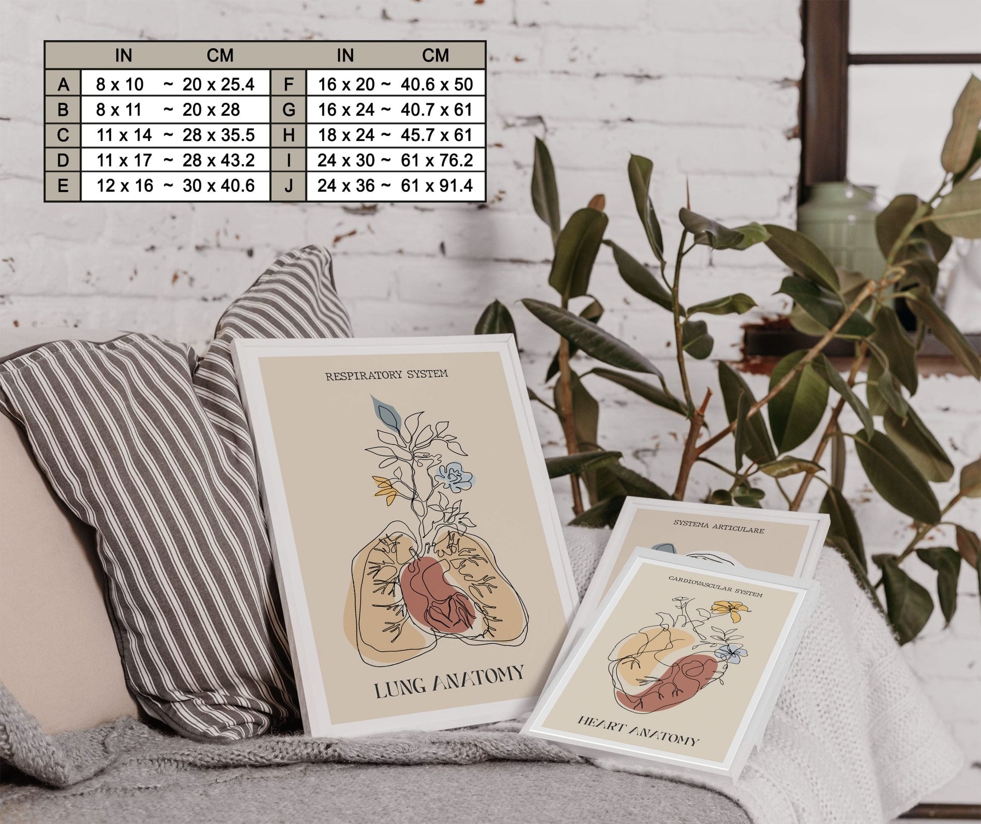 Abstract Lung Floral Anatomy Medical Line Art Poster (7)