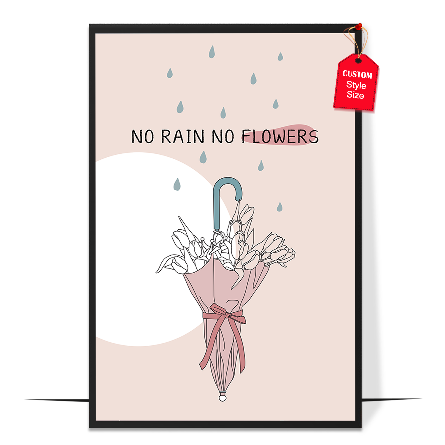 Abstract No Rain No Flowers Poster