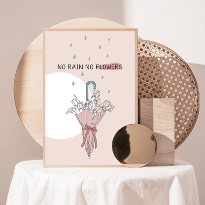 Abstract No Rain No Flowers Mental Health Poster (3)