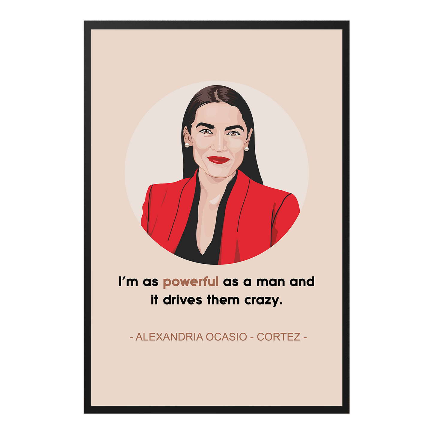  Alexandria Ocasio Cortez Hand-drawn Feminist Poster Design 2