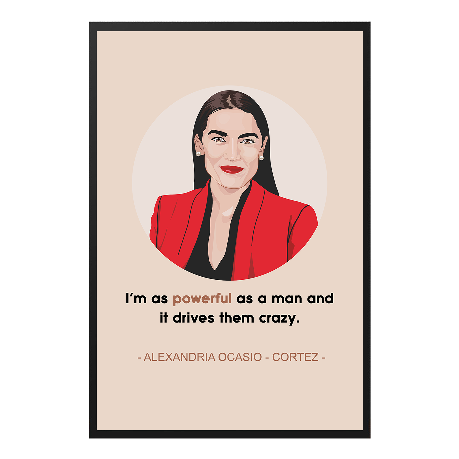  Alexandria Ocasio Cortez Hand-drawn Feminist Poster Design 2