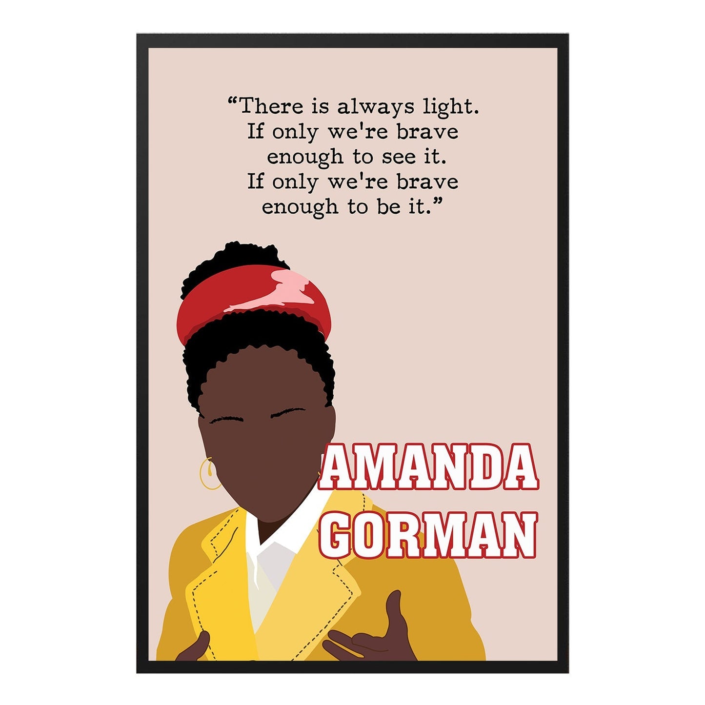  Amanda Gorman Hand-drawn Black Women Leader Poster Design 1