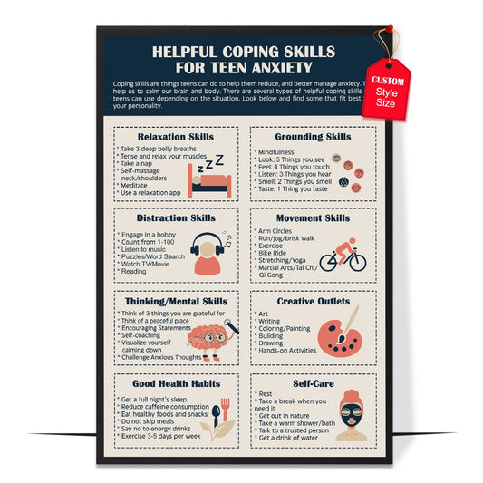 Anxiety Coping Skills for Teens Poster