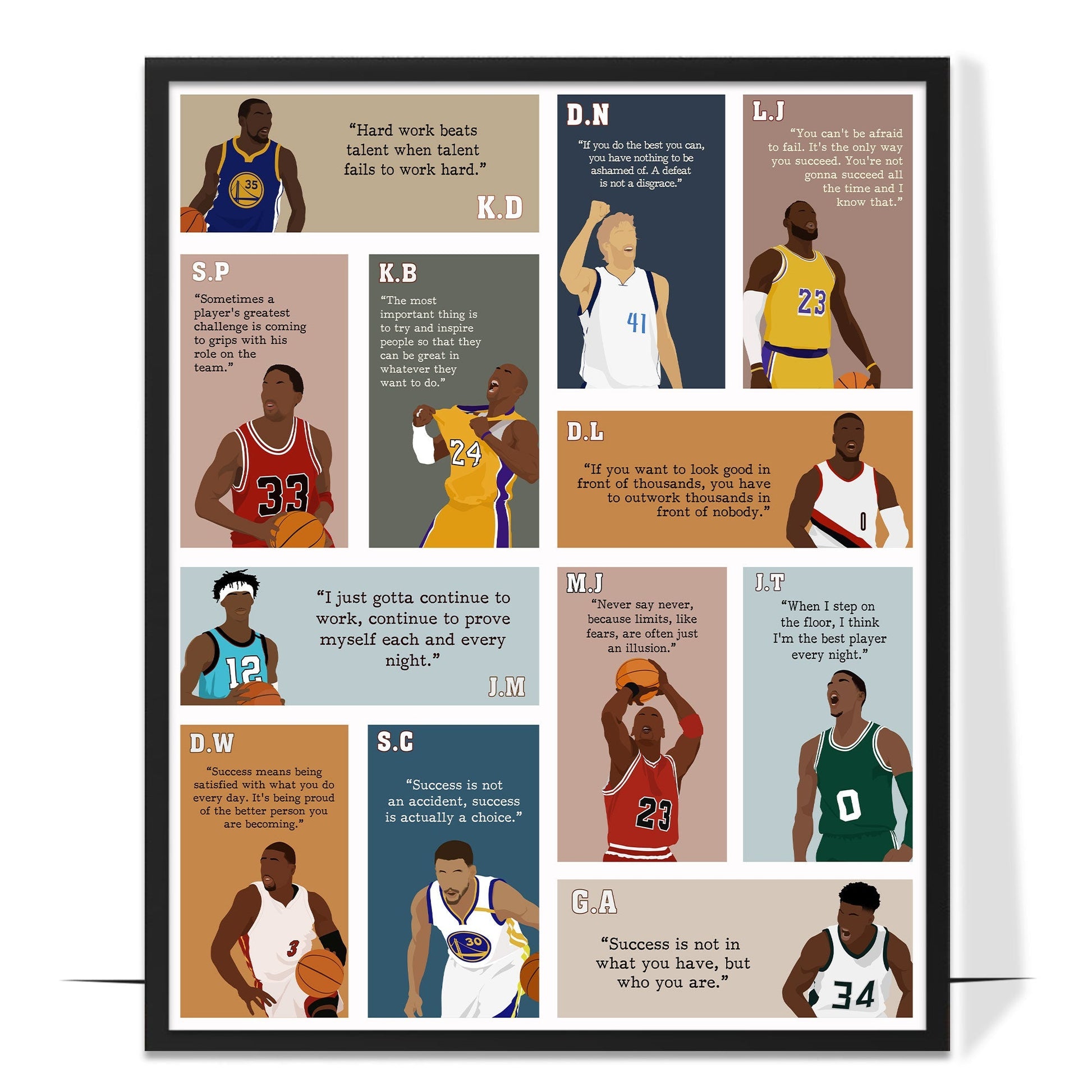 Basketball Superstars UNFRAMED 16&#215;20 inch High-Quality Poster (1)