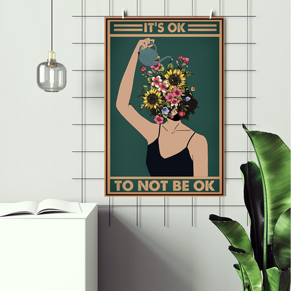 Be Okay Vintage Motivational Mental Health Poster (2)