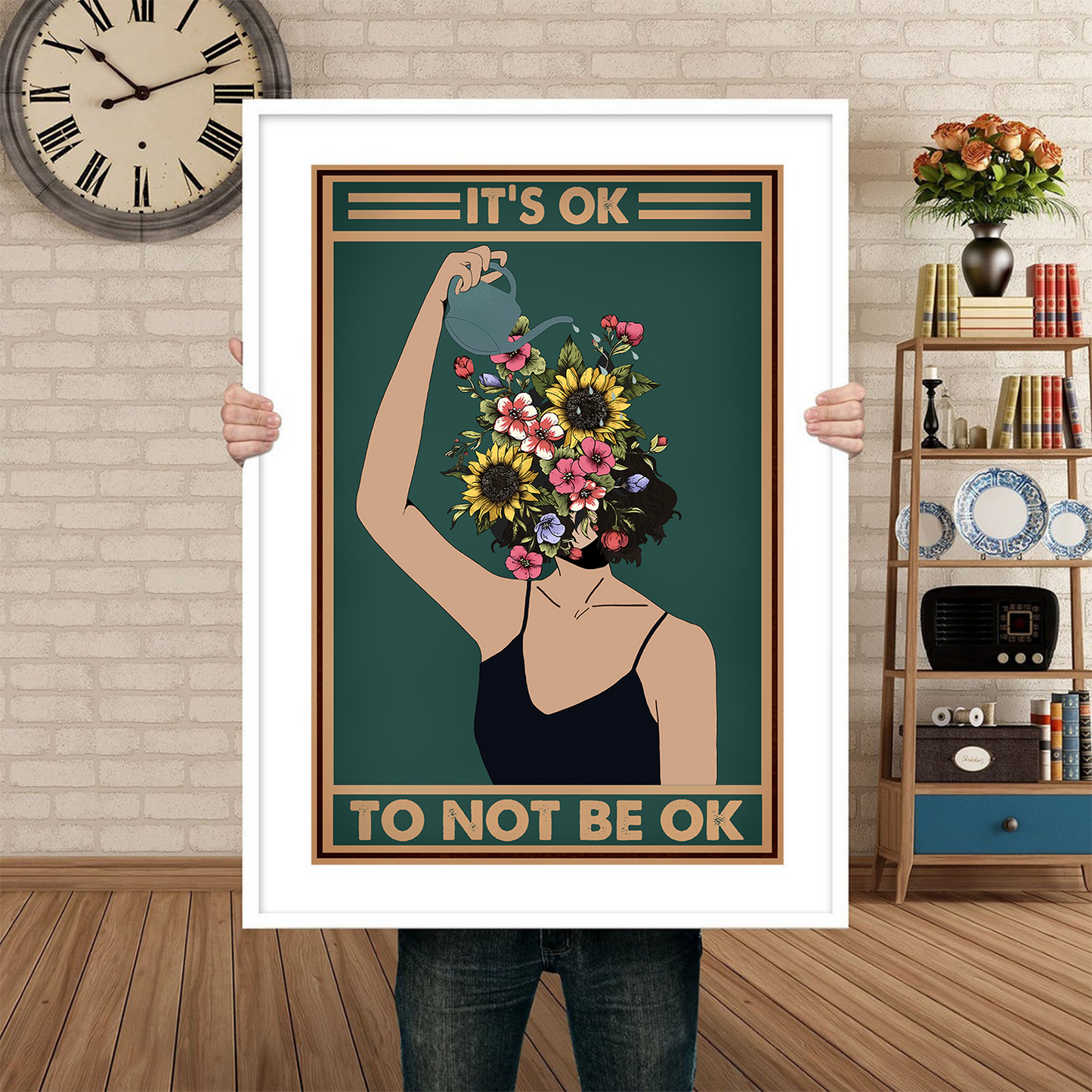 Be Okay Vintage Motivational Mental Health Poster (3)