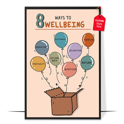 Boho 8 Ways to Wellbeing Poster