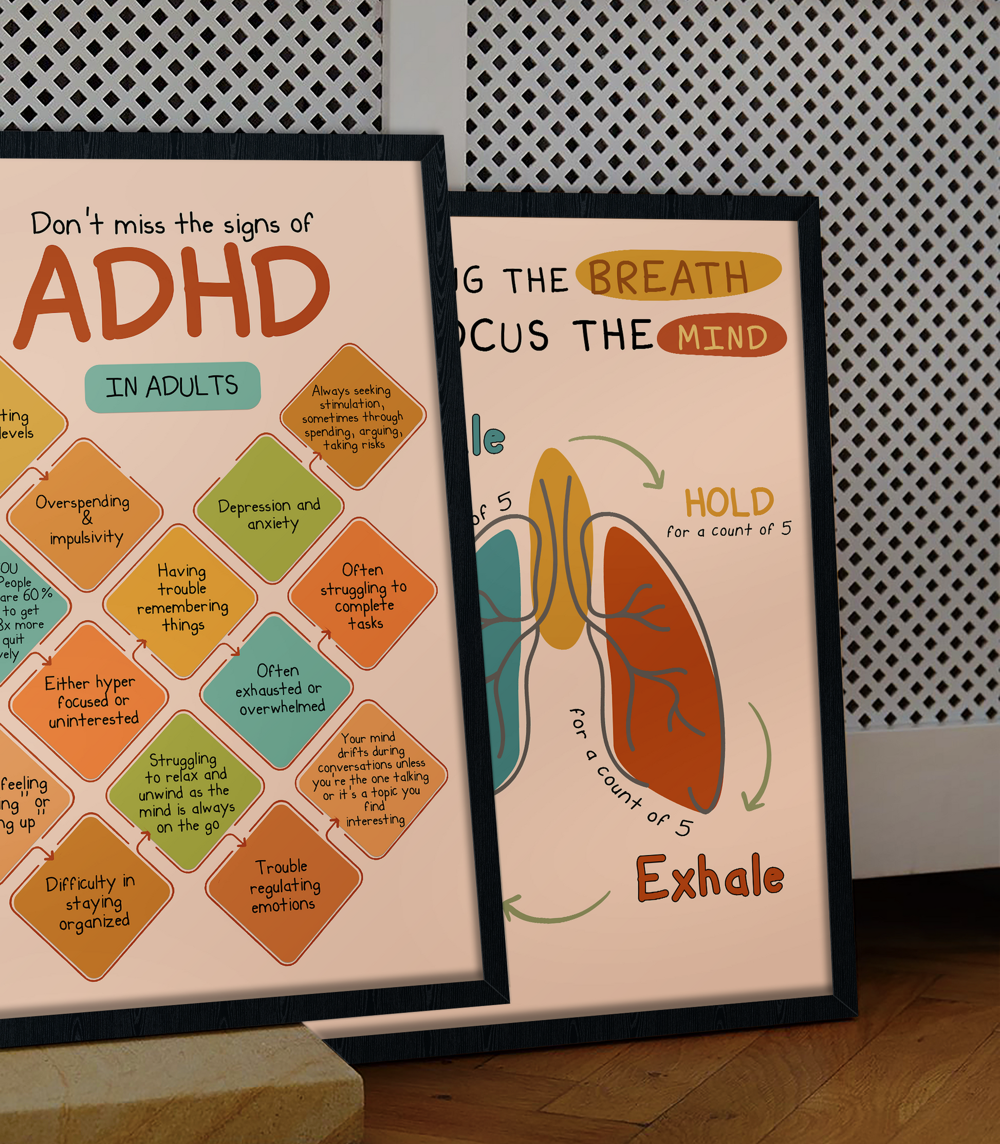 Boho ADHD in Adults Therapy Mental Health Poster (3)