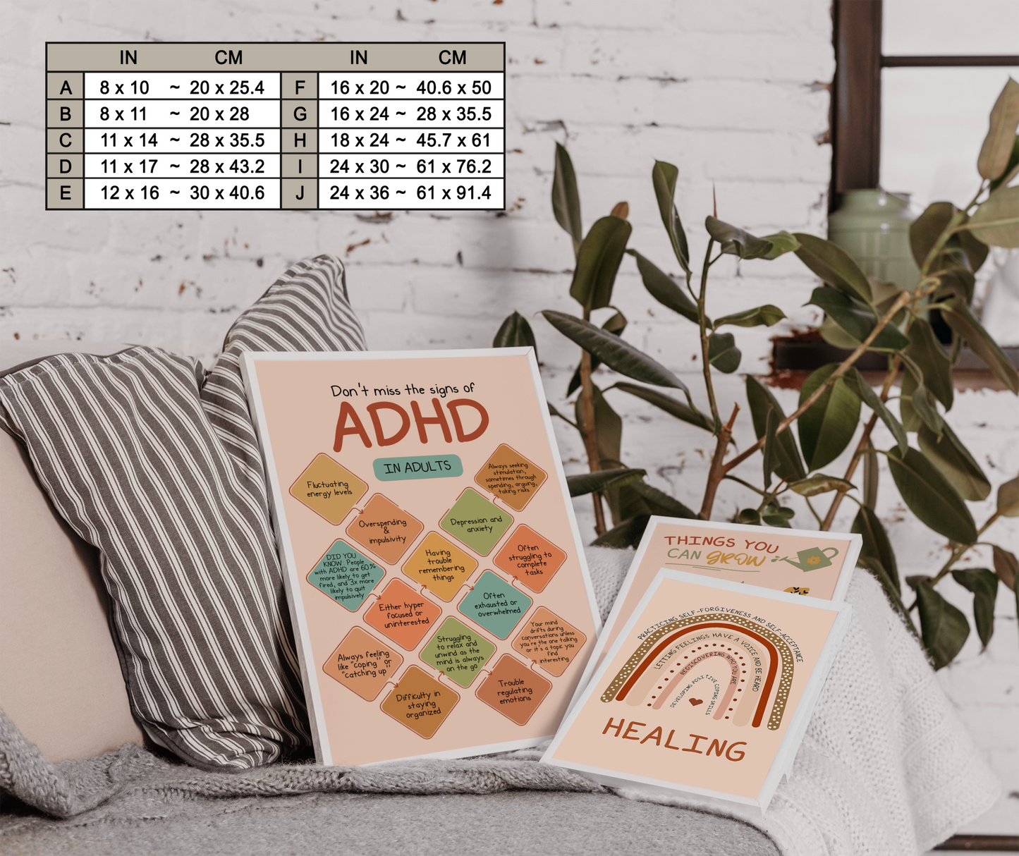 Boho ADHD in Adults Therapy Mental Health Poster (7)