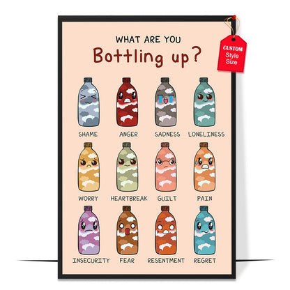 Boho Bottling Up Feelings Mental Health Poster