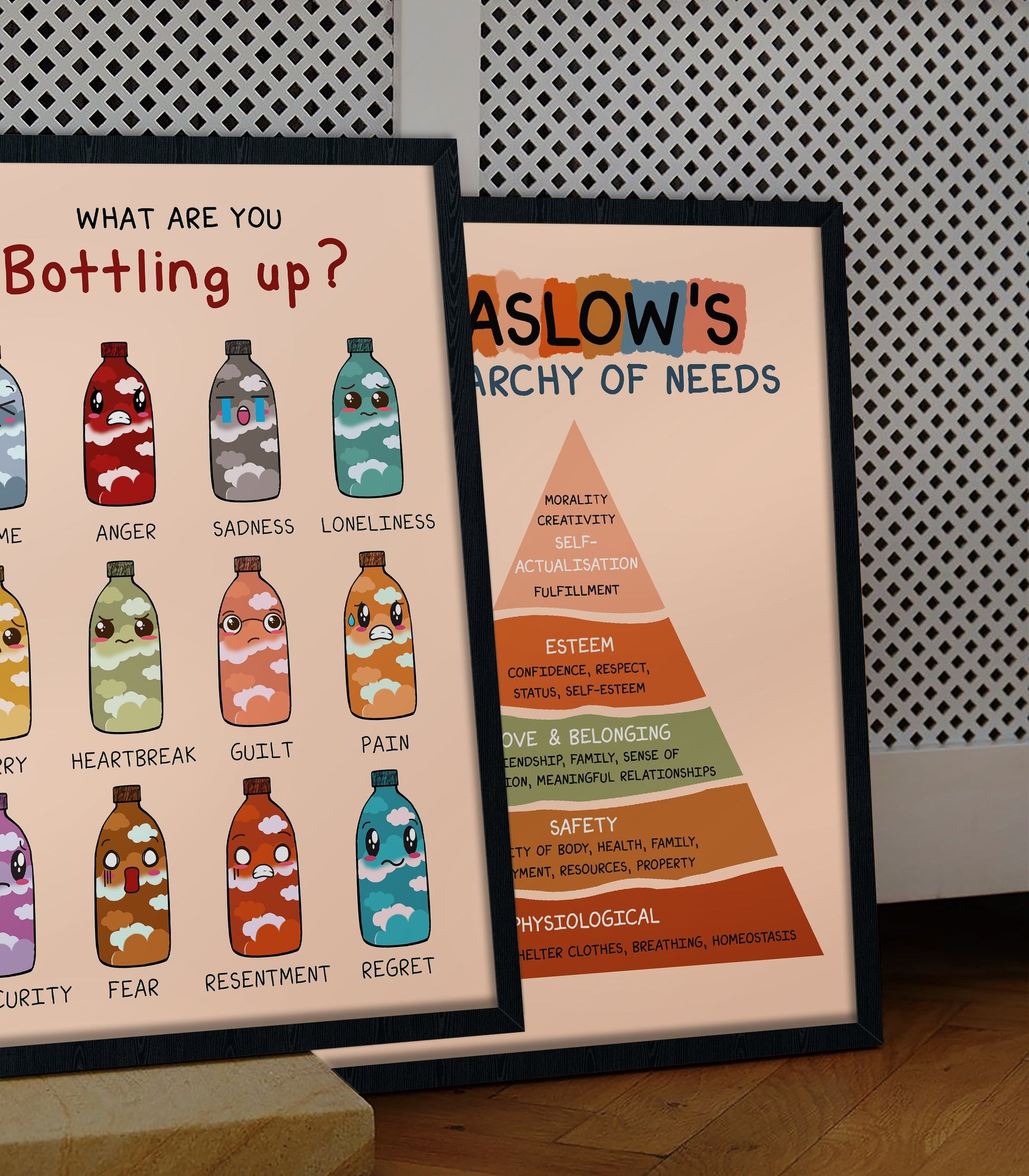 Boho Bottling Up Feelings Mental Health Poster (3)