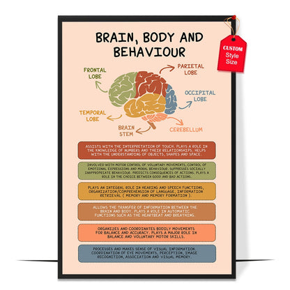 Boho Brain Anatomy Psychology Poster