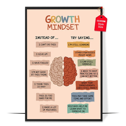 Boho Growth Mindset Poster