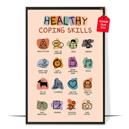 Boho Healthy Coping Skills Poster