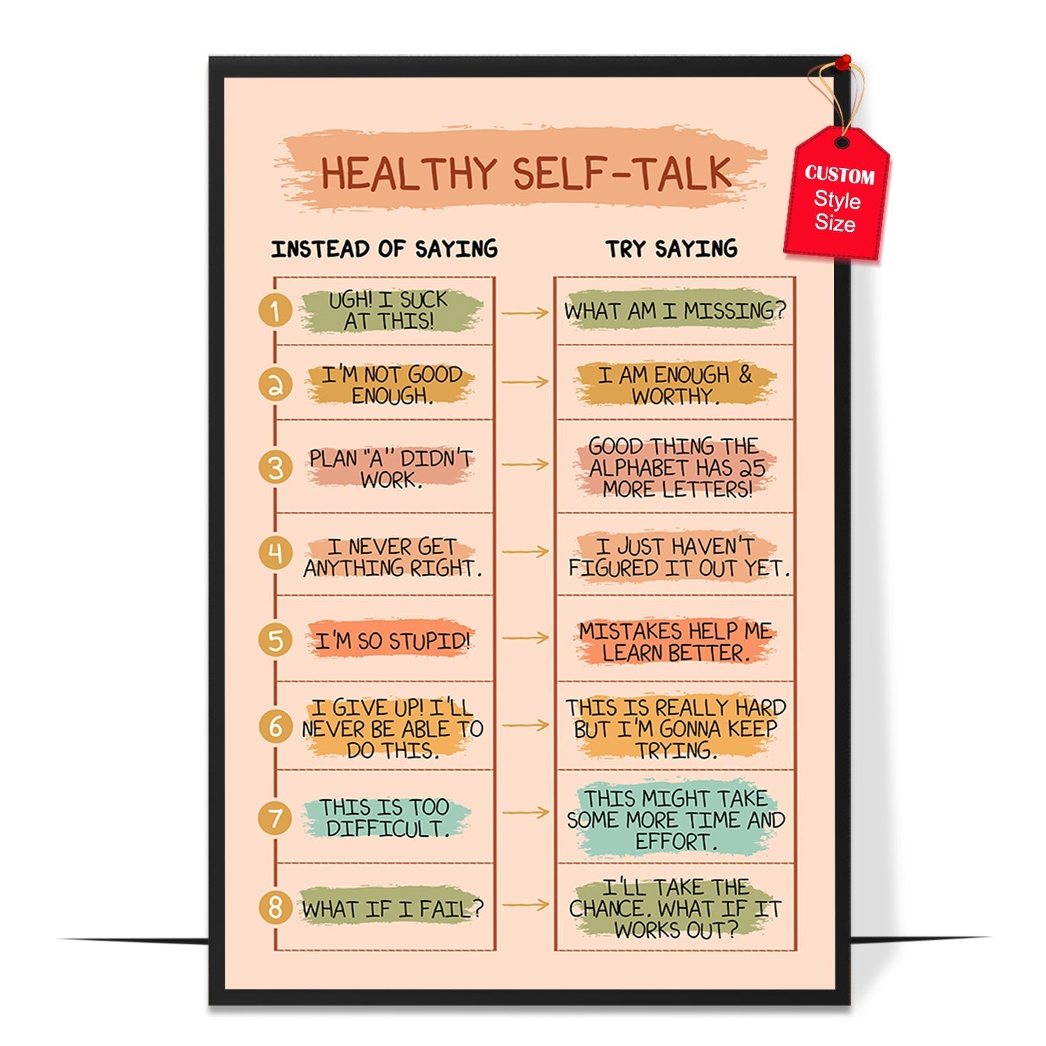 Boho Healthy Self Talk Poster