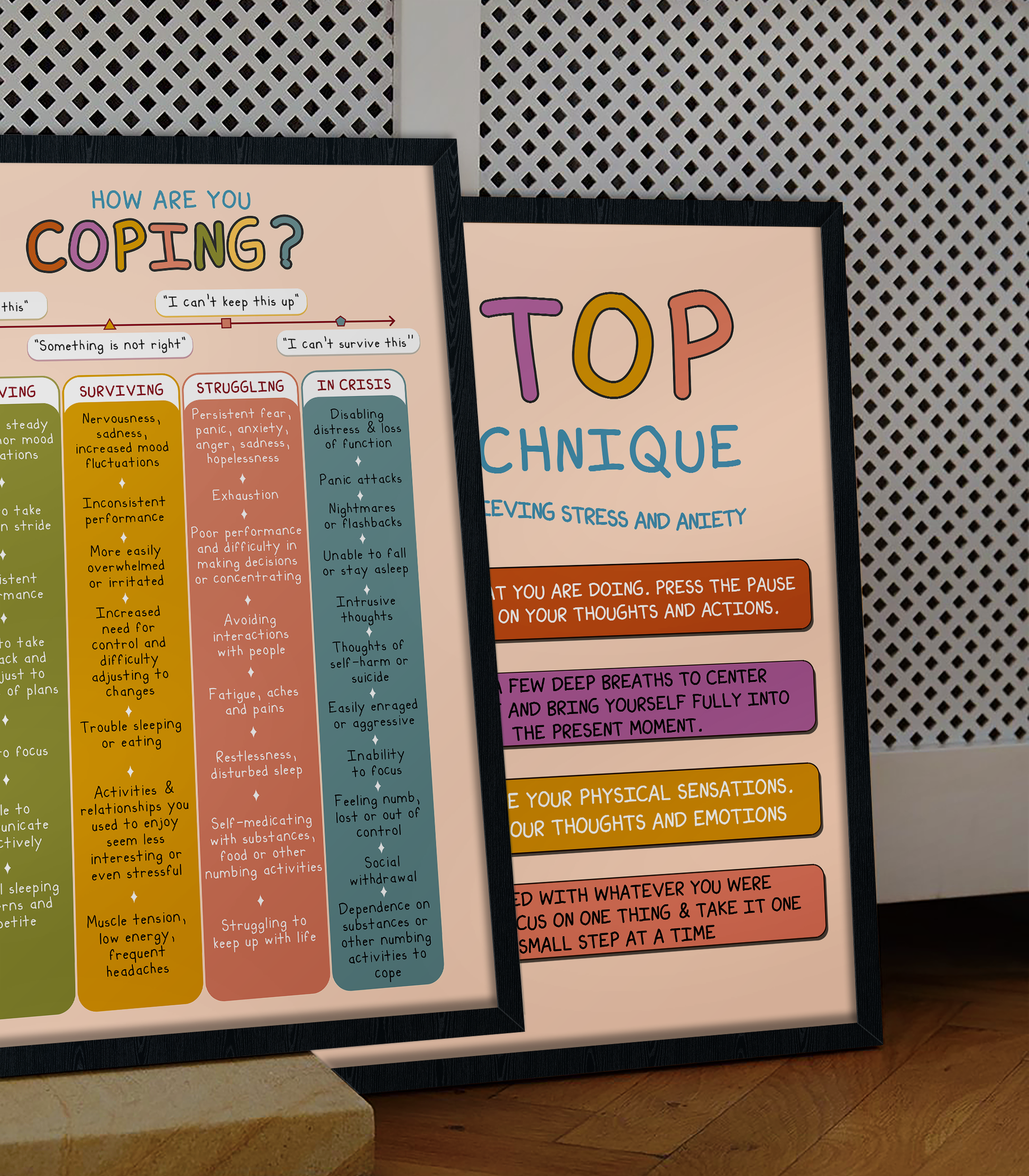 Boho How Are You Coping Guide Mental Health Poster (3)