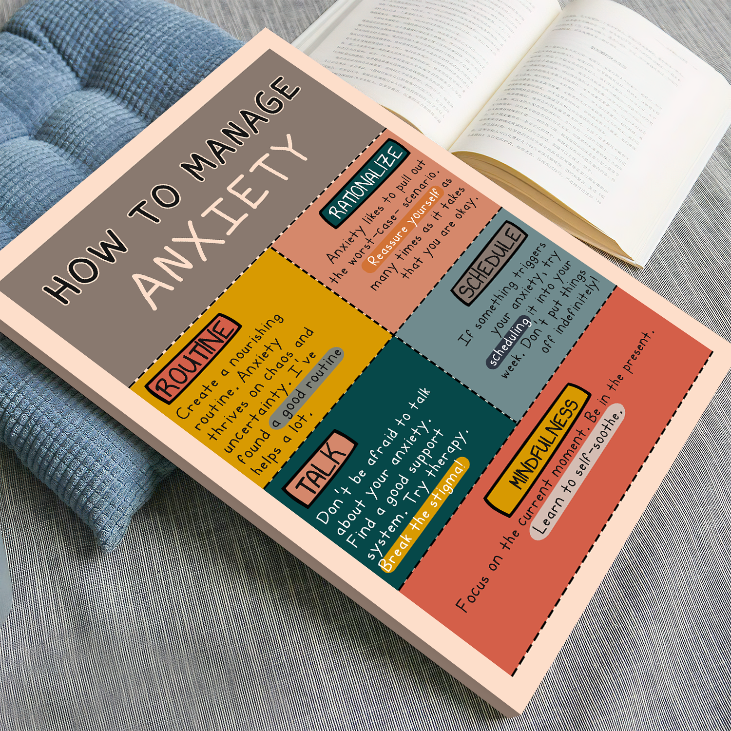 Boho How To Manage Anxiety Mental Health Poster (4)