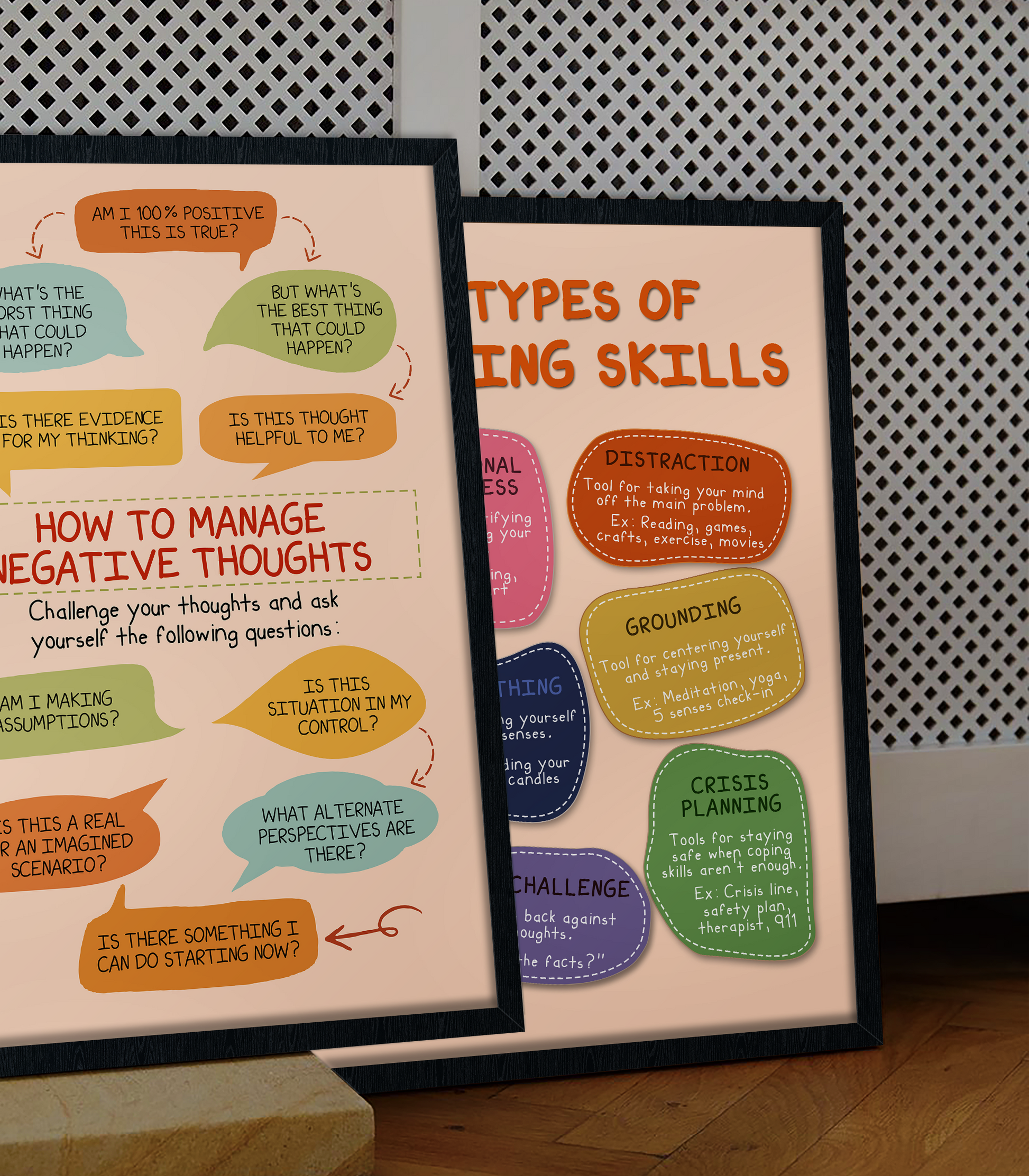 Boho How to Manage Negative Thoughts Therapy Poster (3)