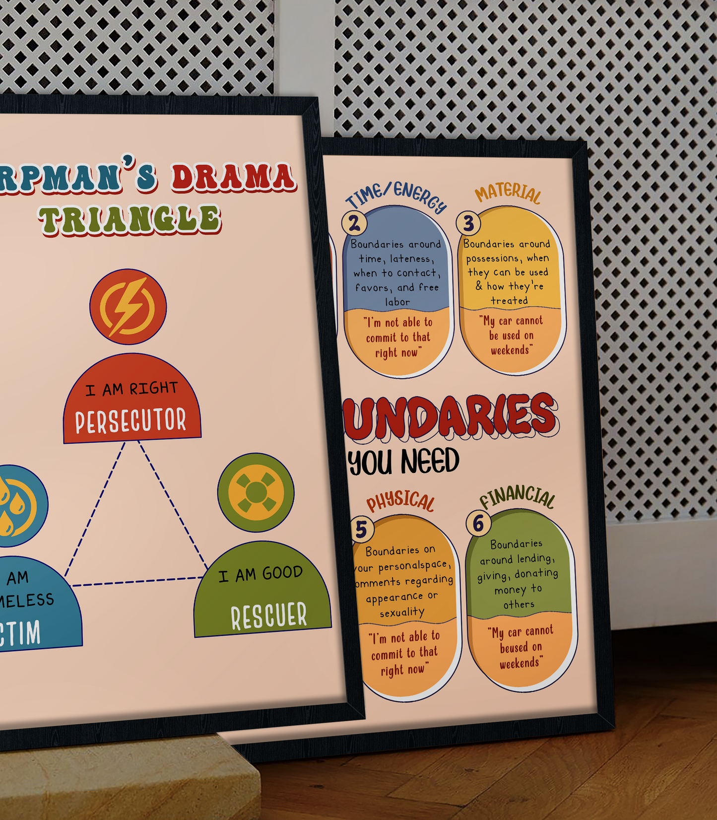 Boho Karpman&#8217;s Drama Triangle CBT Therapy Poster (3)