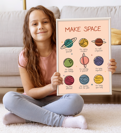 Boho Make Space Positive Affirmations Therapy Poster (5)