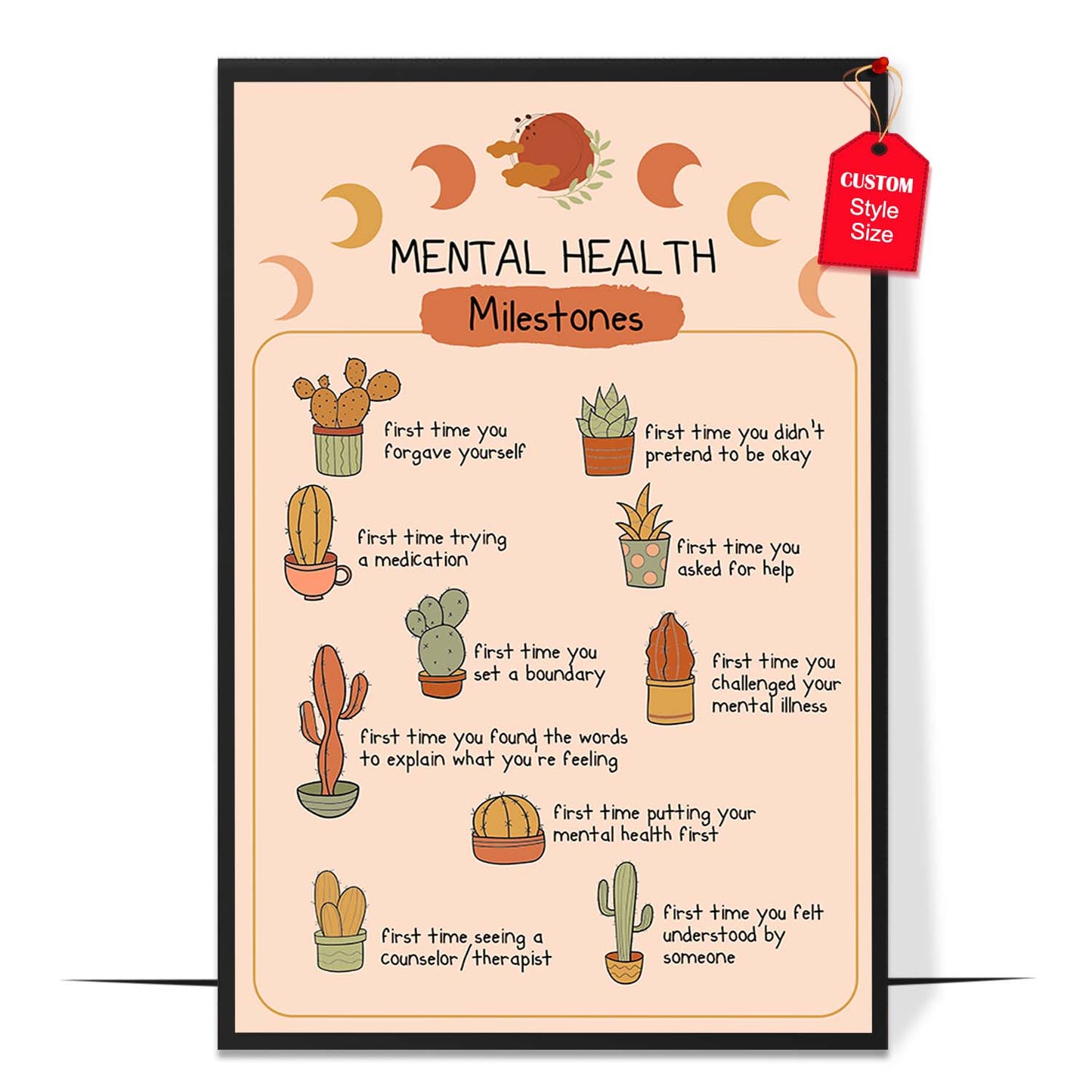 Boho Mental Health Milestones Poster