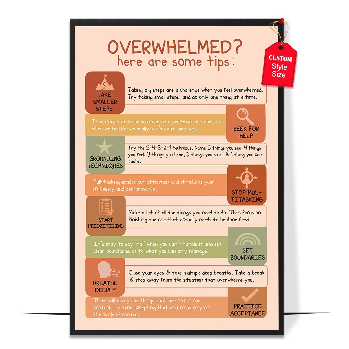 Boho Overwhelmed Tips Poster