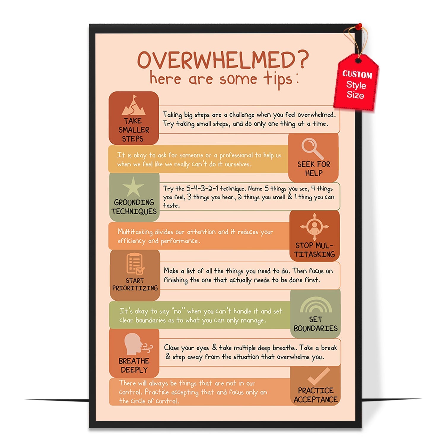 Boho Overwhelmed Tips Poster