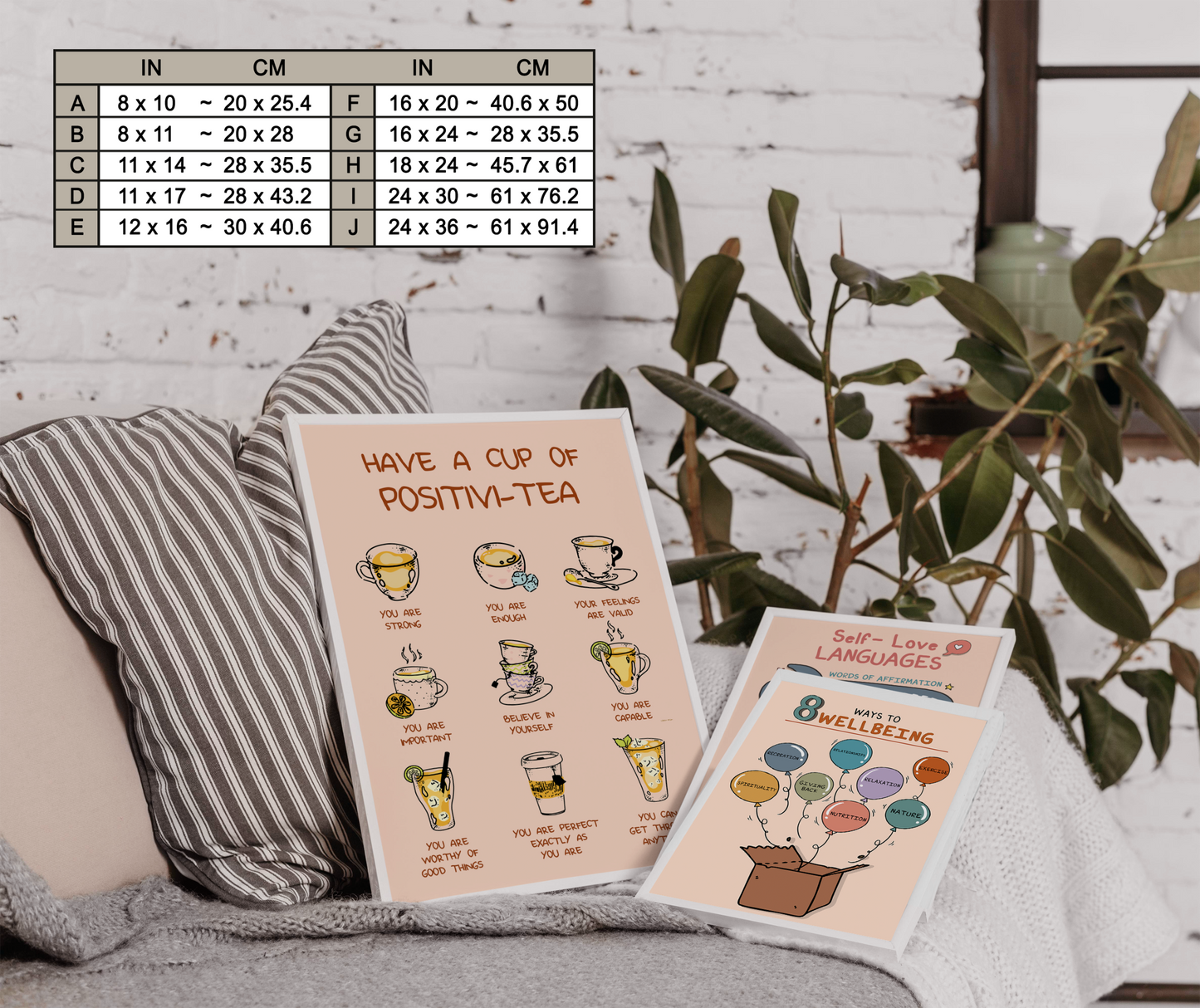 Boho Positivi-tea Affirmation Mental Health Poster (7)