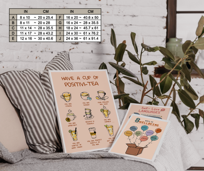 Boho Positivi-tea Affirmation Mental Health Poster (7)