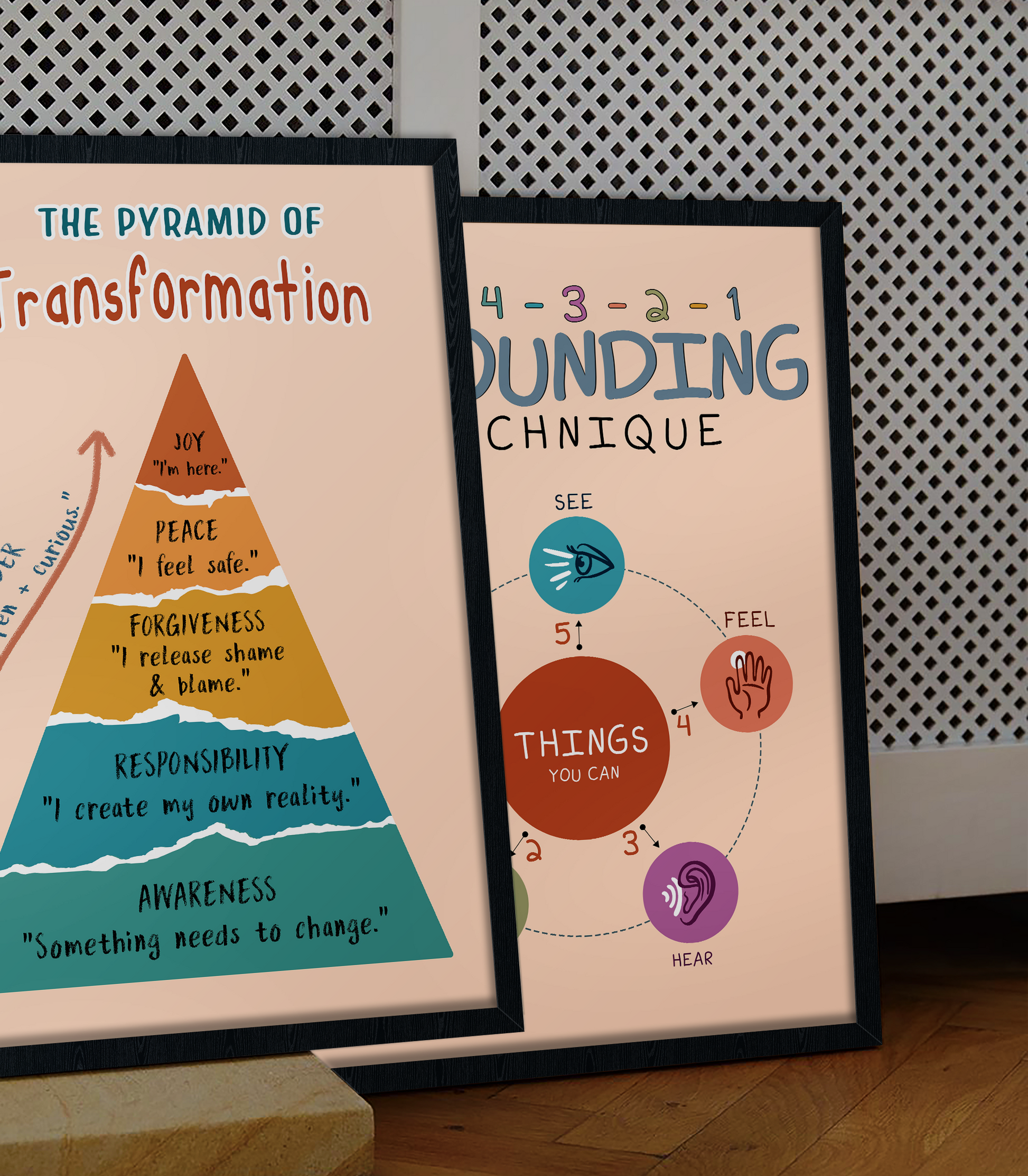 Boho Pyramid of Transformation Mental Health Poster (3)