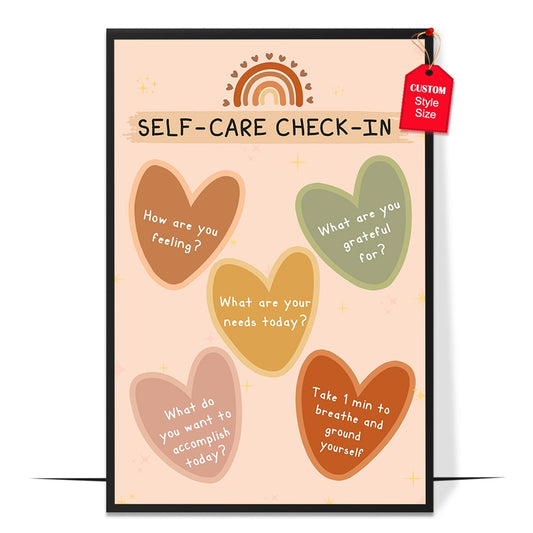 Boho Self Care Check-in Poster