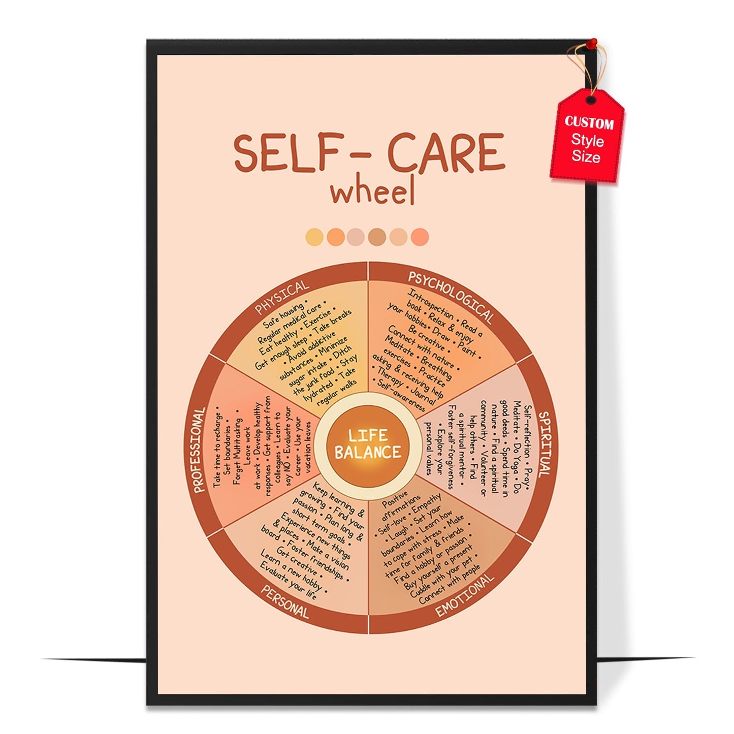 Boho Self Care Wheel Poster