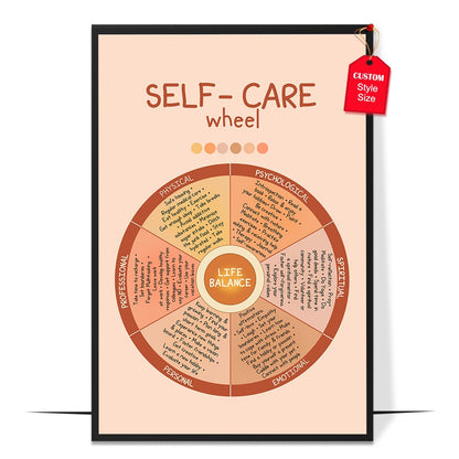 Boho Self Care Wheel Poster