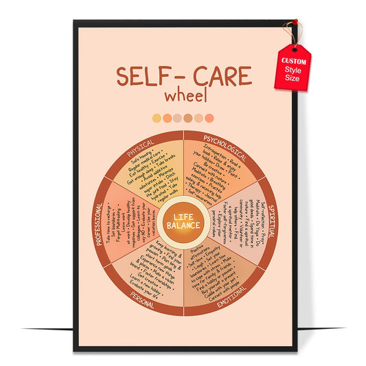 Boho Self Care Wheel Poster