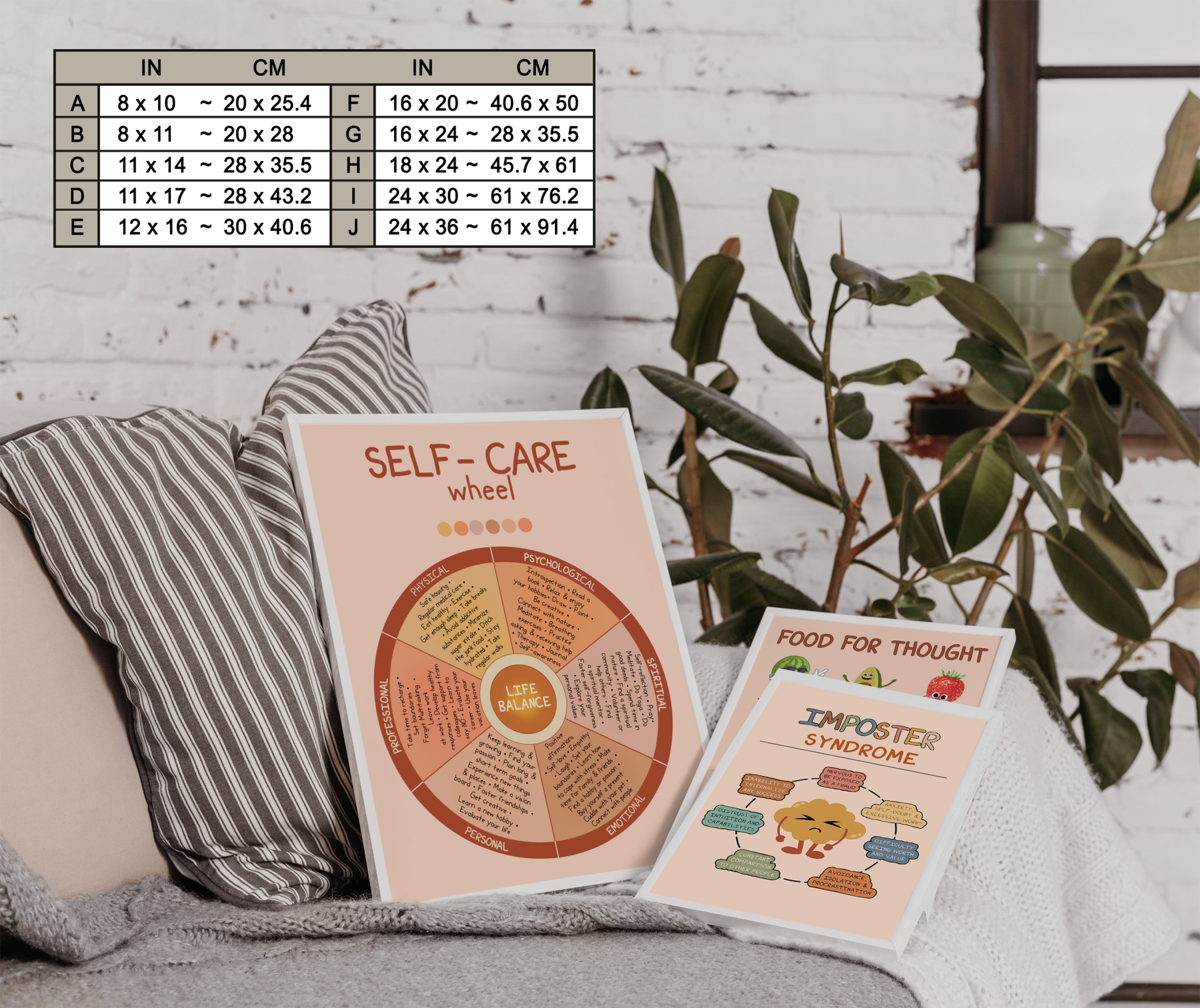 Boho Self Care Wheel Therapy Mental Health Poster (3)