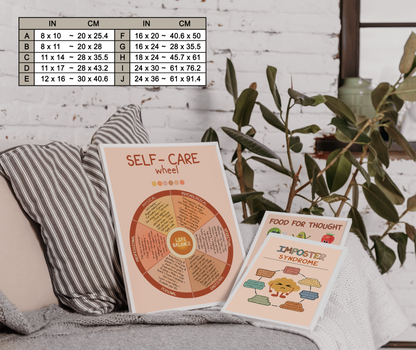 Boho Self Care Wheel Therapy Mental Health Poster (3)