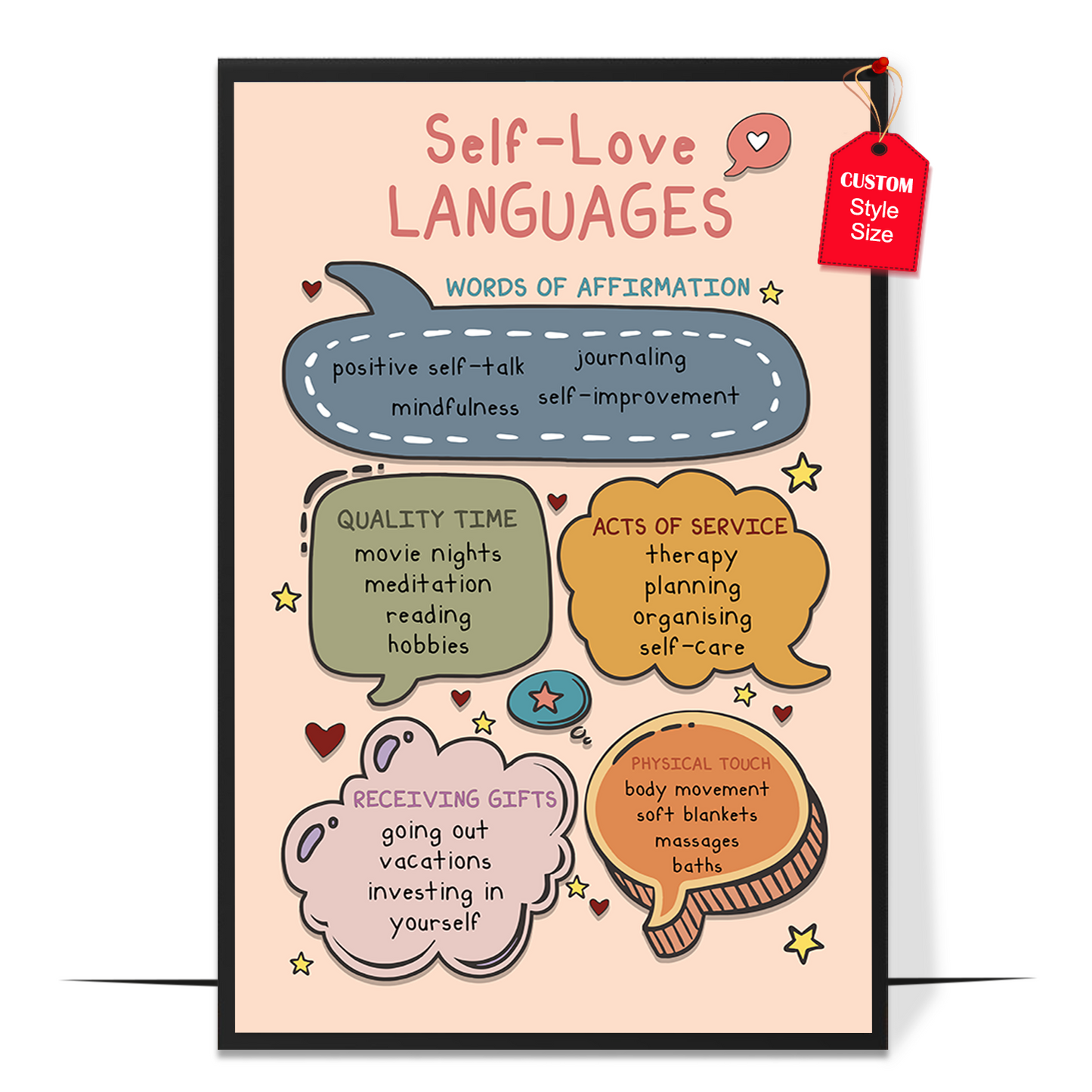 Boho Self Love Languages Poster