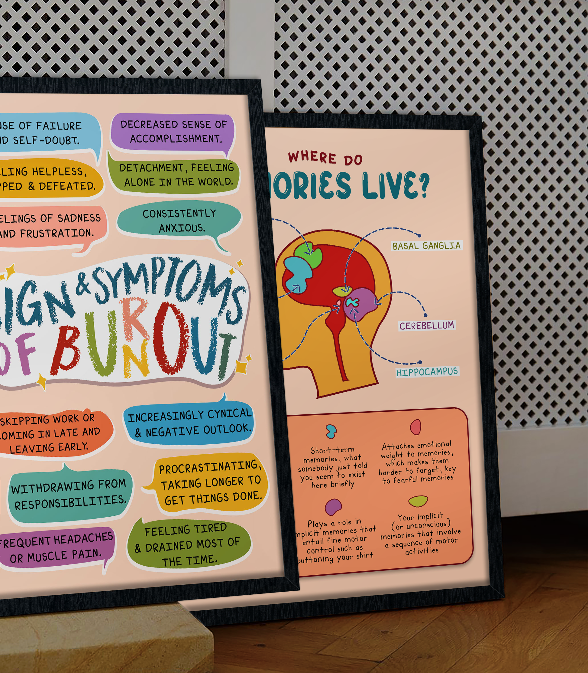 Boho Sign and Symptoms of Burnout CBT Therapy Poster (1)