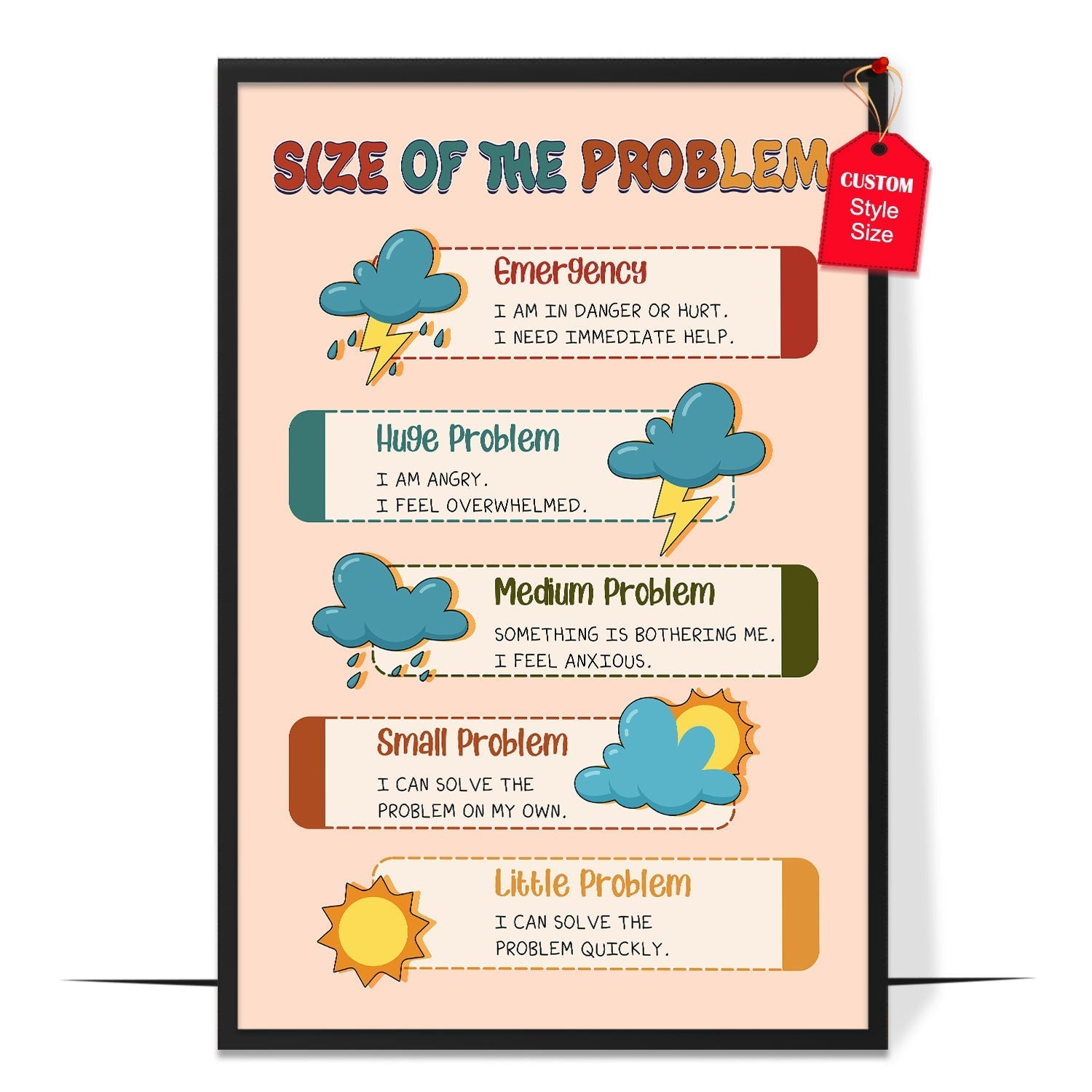 Boho Size of Problem Poster