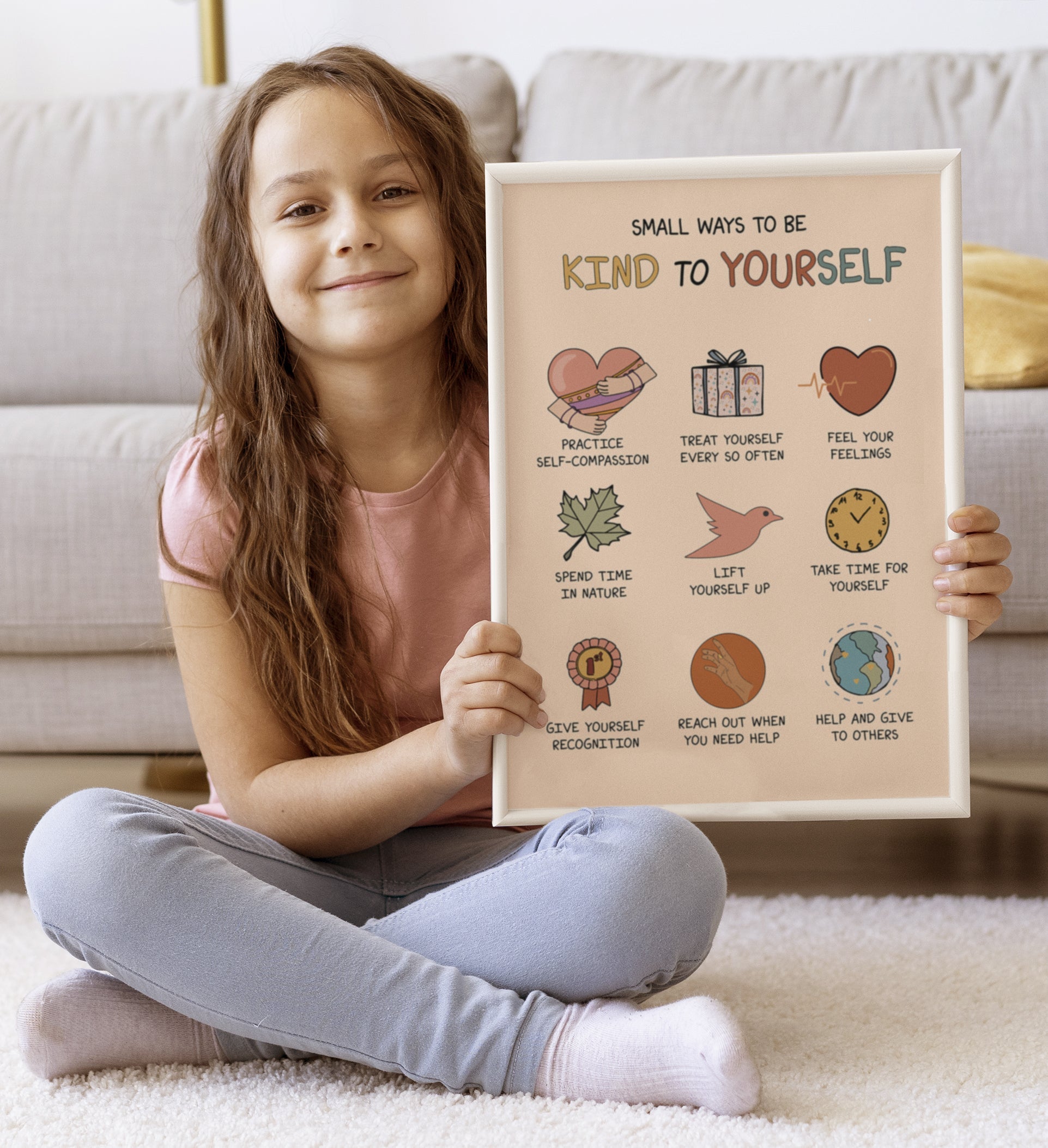 Boho Small Ways Be Kind Yourself Therapy Poster (5)