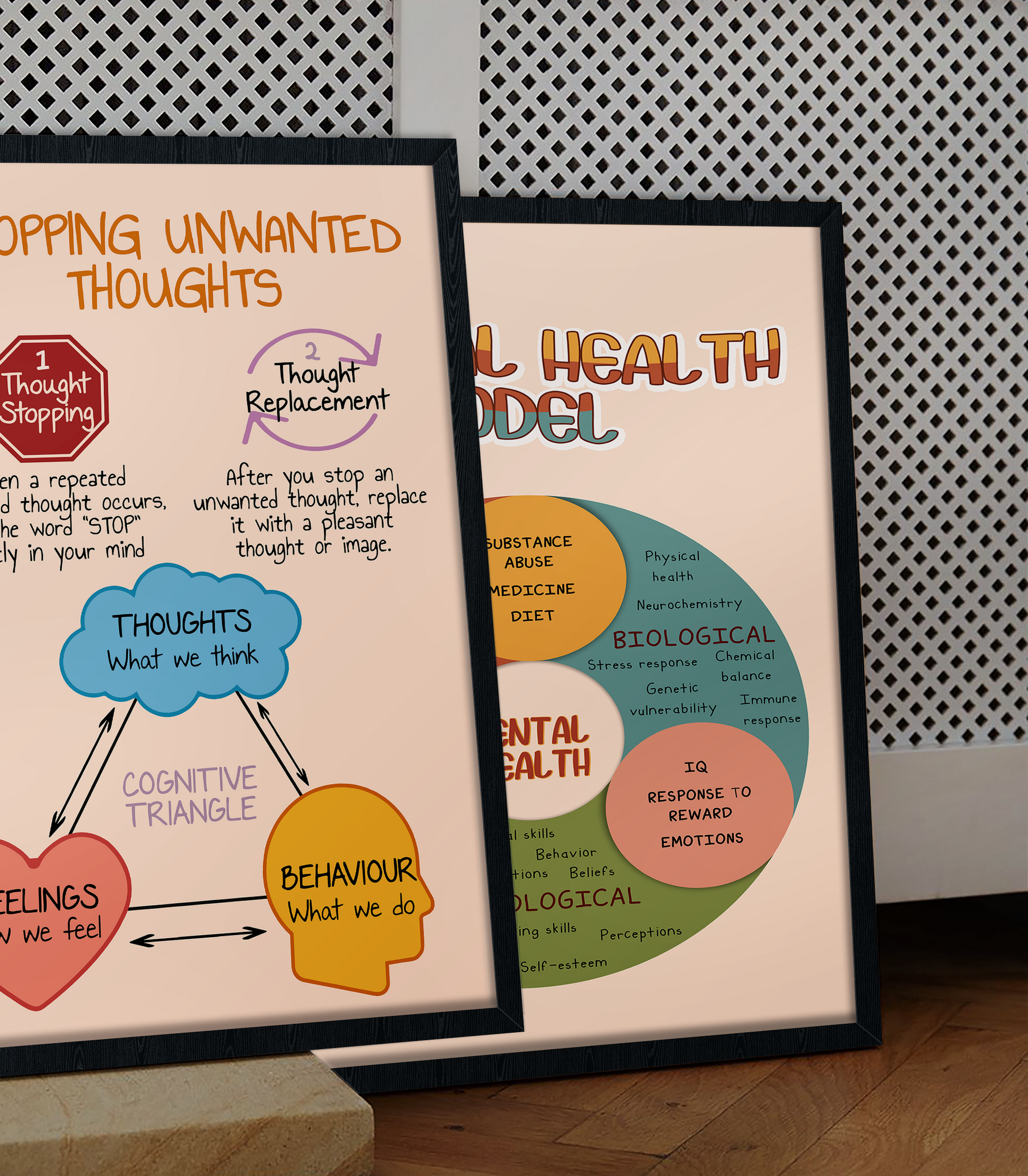 Boho Stopping Unwanted Thoughts Mental Health Poster (3)