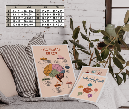 Boho The Human Brain Therapy Mental Health Poster (2)