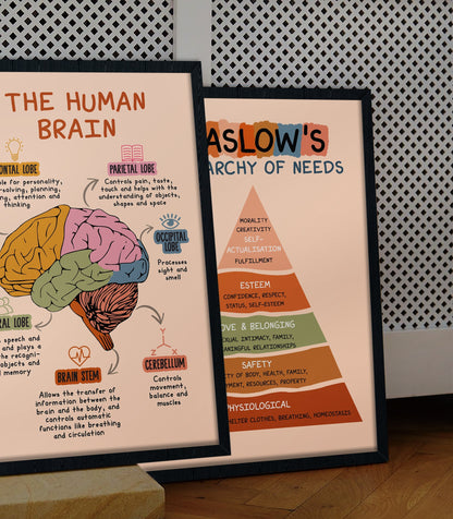 Boho The Human Brain Therapy Mental Health Poster (3)