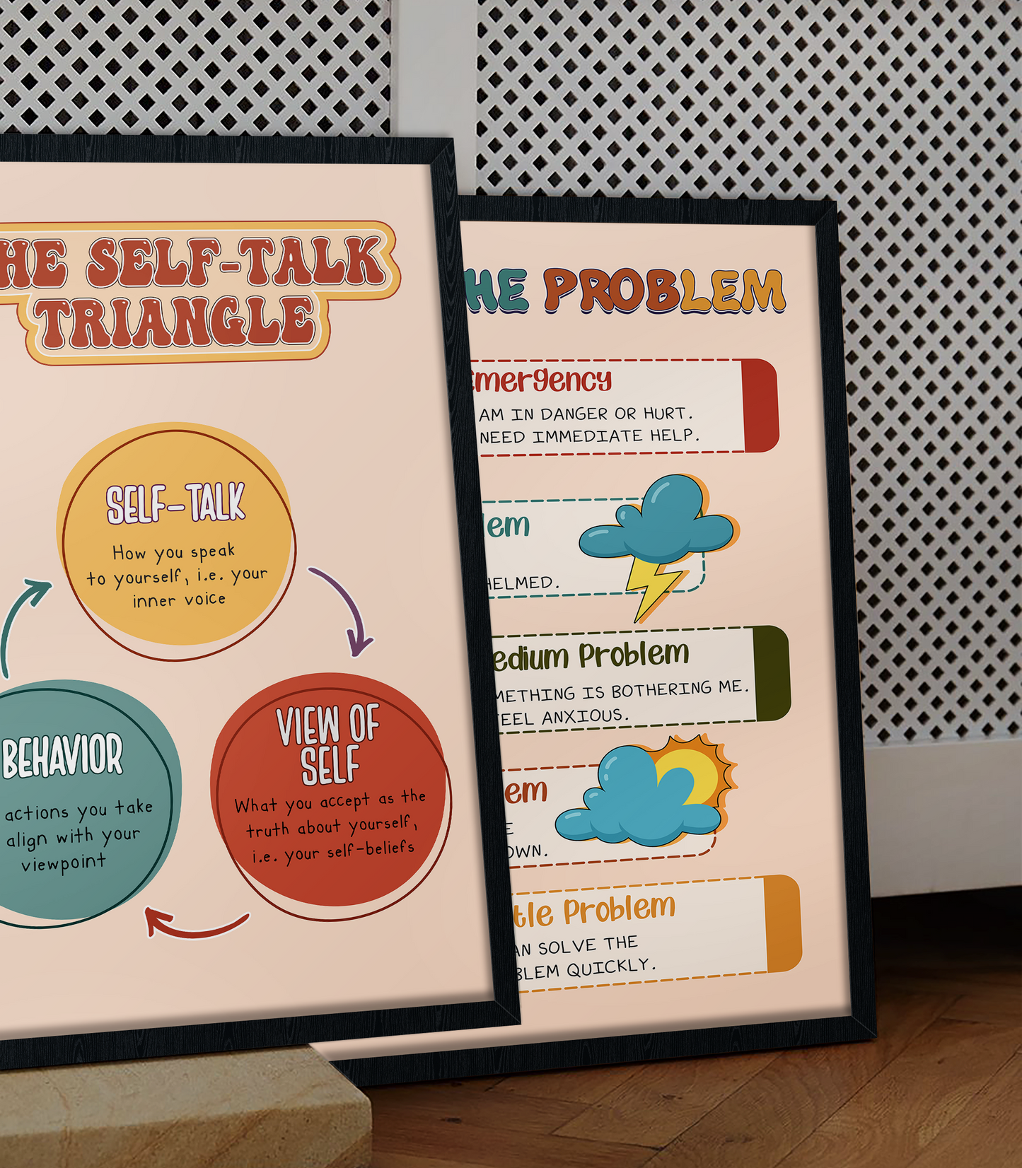 Boho The Self Talk Triangle CBT Mental Health Poster (3)