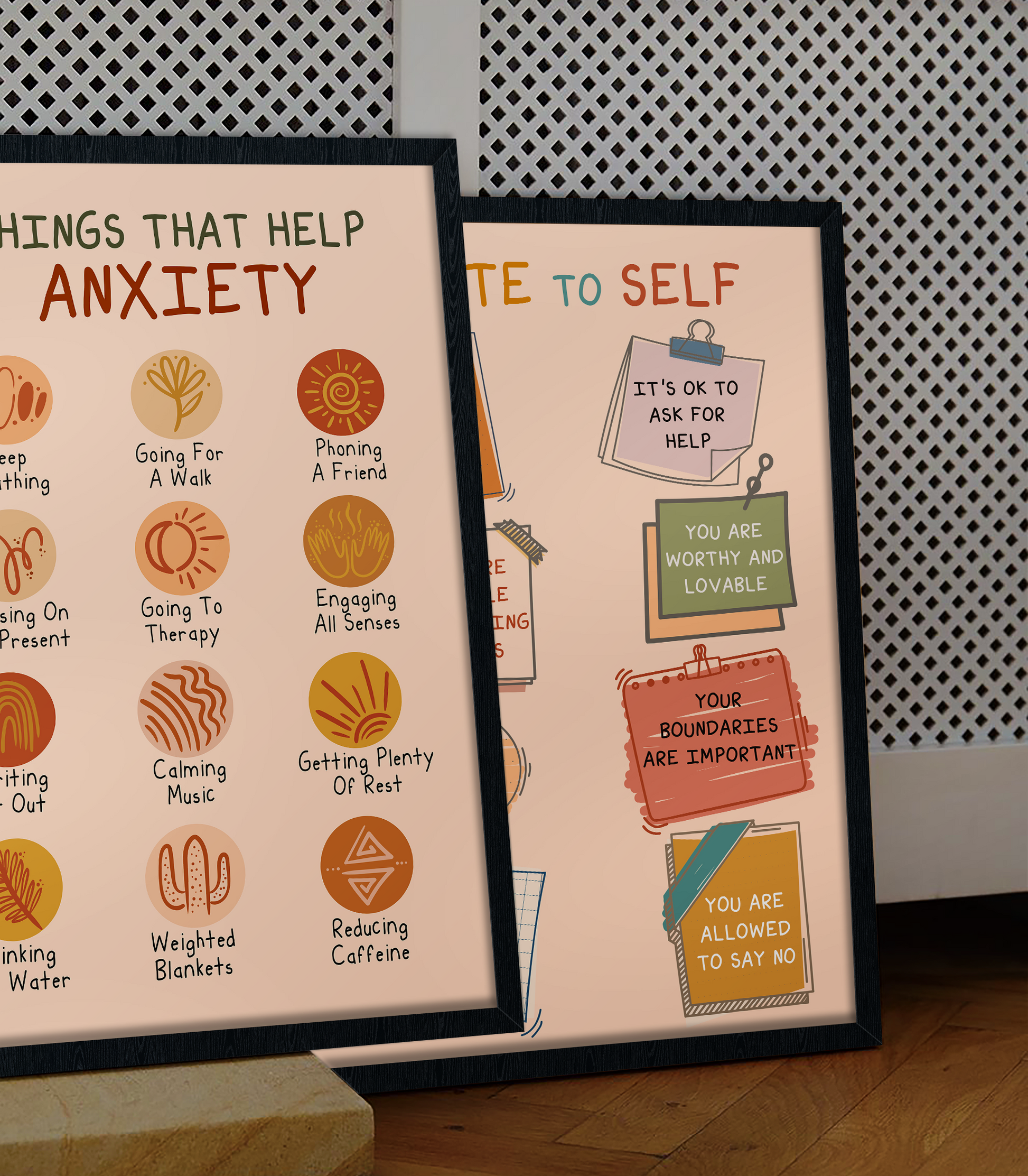 Boho Things Help Anxiety Therapy Mental Health Poster (1)